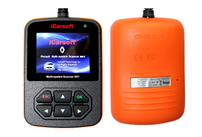 iCarsoft Renault/Dacia Multi-System scanner i907 - Kliknutím na obrázok zatvorte -