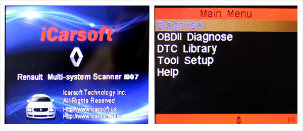 iCarsoft Renault/Dacia Multi-System scanner i907 - Kliknutím na obrázok zatvorte -